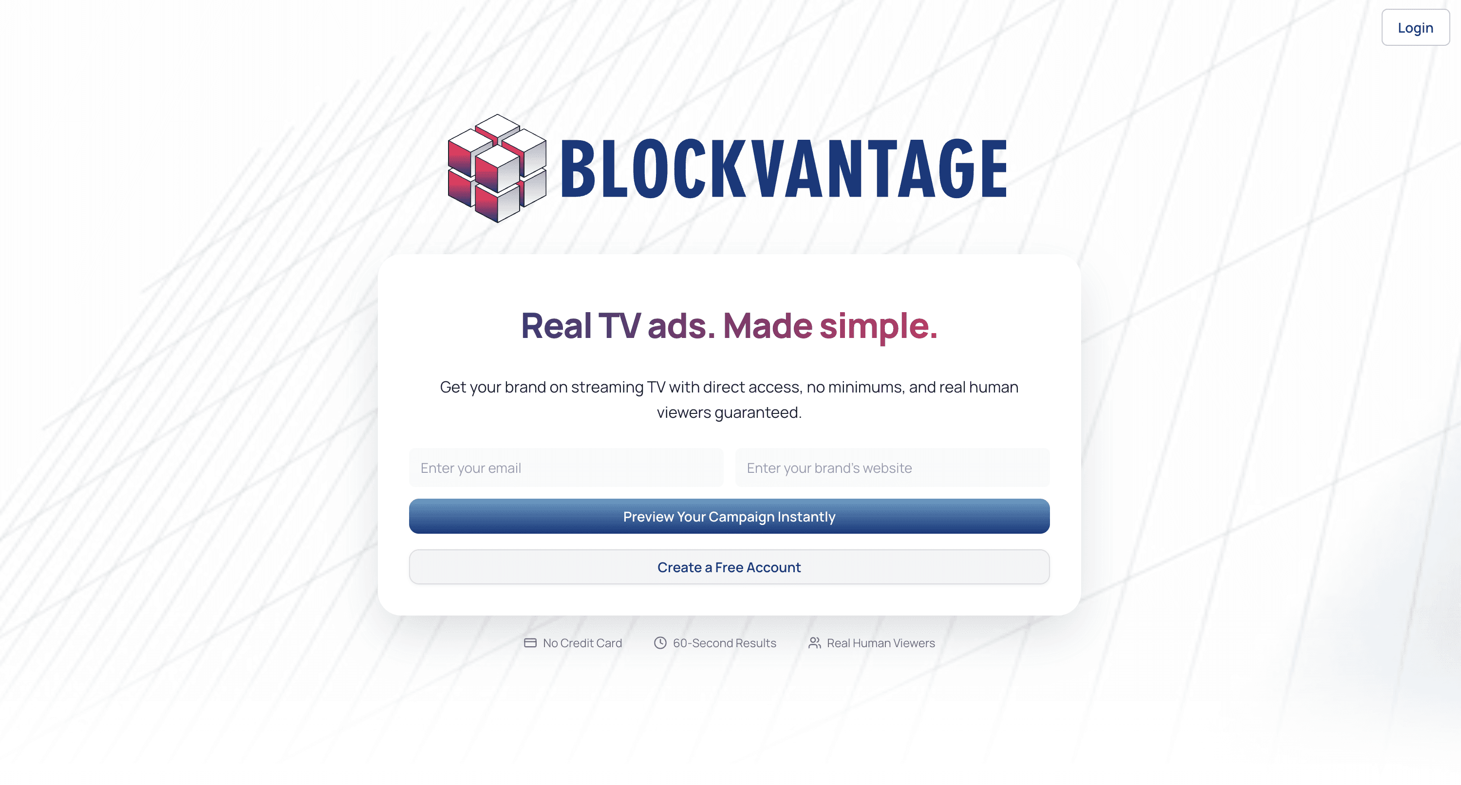 BlockVantage marketing site landing page