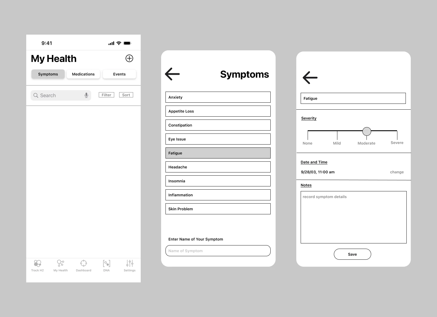Symptoms Tracking