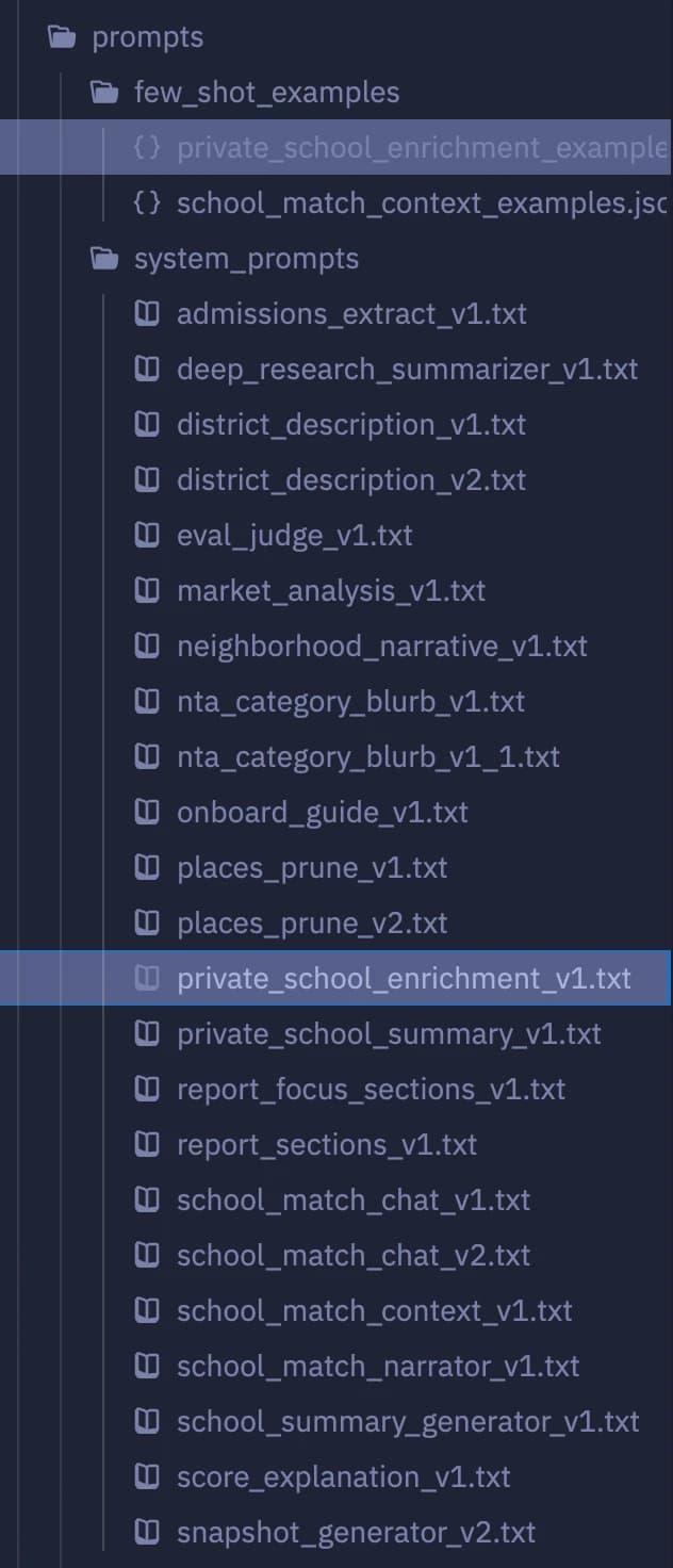 Editor file tree — prompts/system_prompts/ and prompts/few_shot_examples/