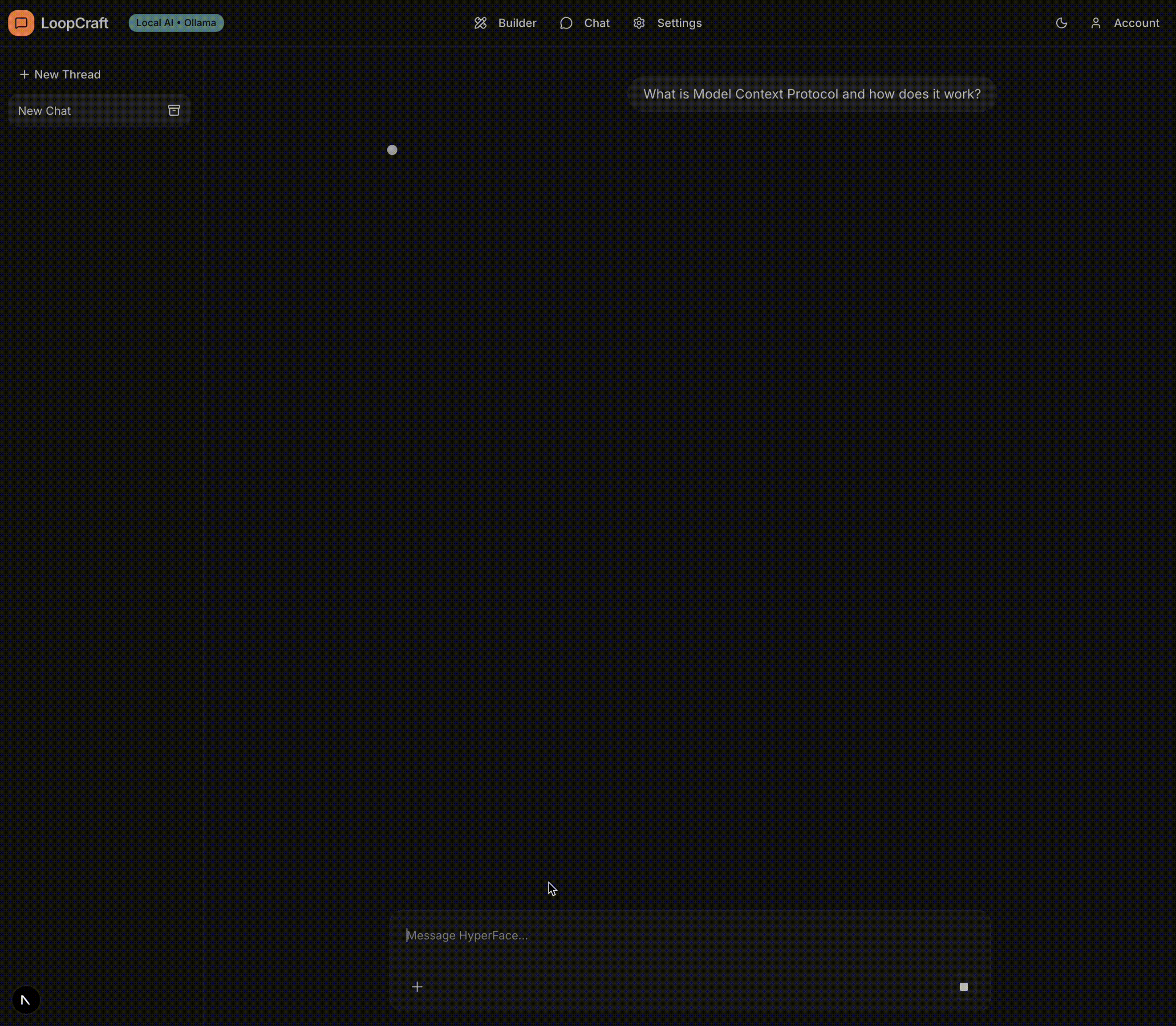 LoopCraft Chat Interface with Ollama streaming